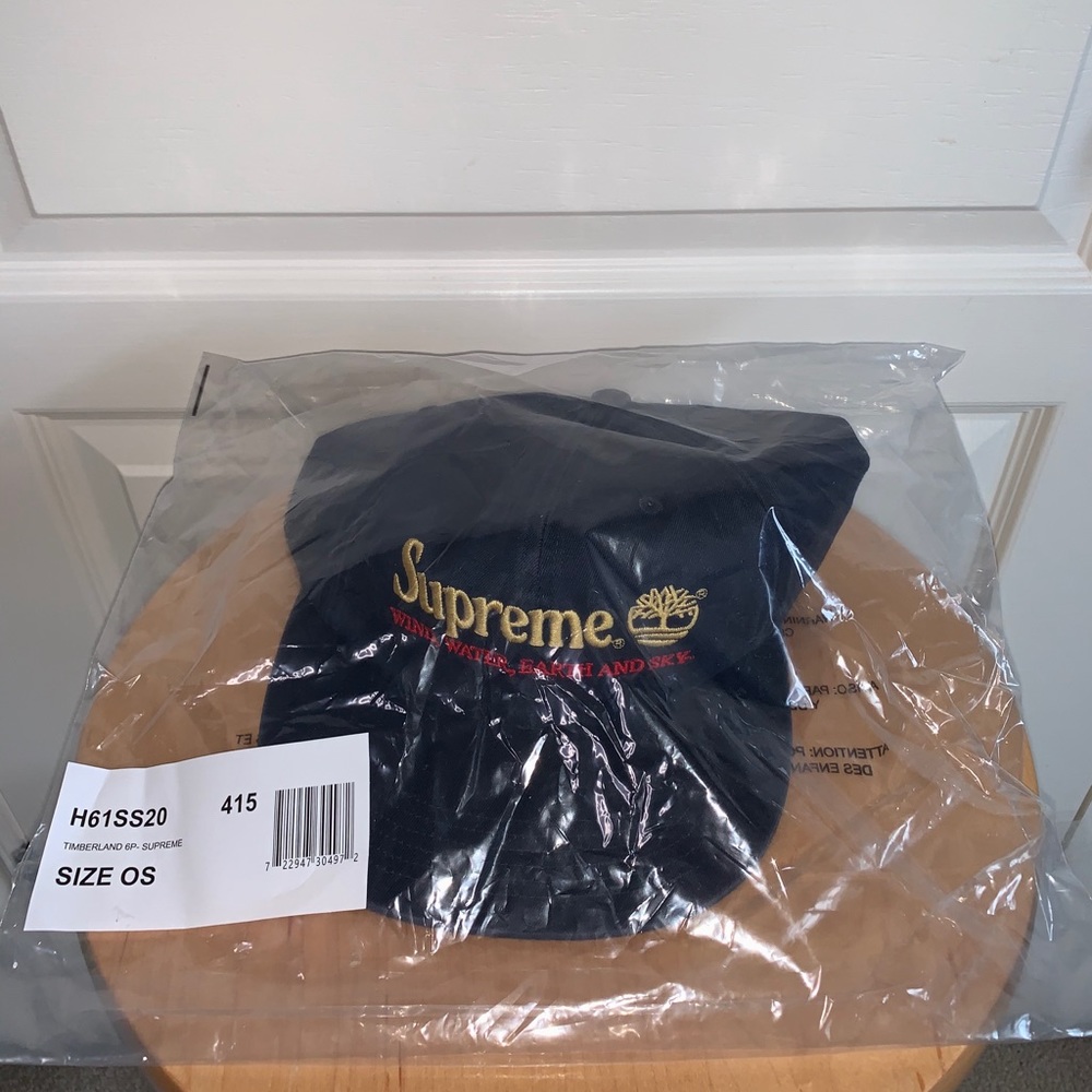 Supreme x timberland 6 panel navy hat